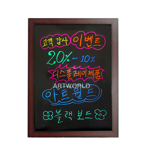 카페 메뉴판 벽걸이형 광고 미니 소형 블랙 보드 형광펜 칠판 (600x450)