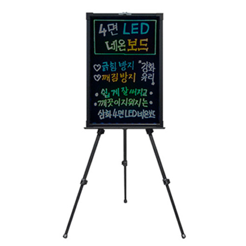 LED 네온 블랙 보드판 이젤형 출입문 메뉴판 입구 광고판 안내판 (600x800)