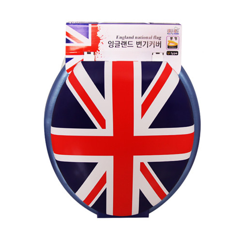 잉글랜드 국기 소프트 변기 커버 교체 업소용 가정용 (U자형) 중형 블루