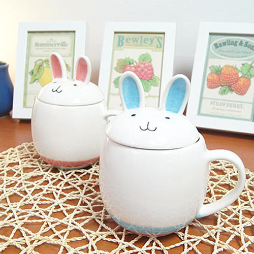 토끼 도자기 커피잔 부부 커플 찻잔 (1P)
