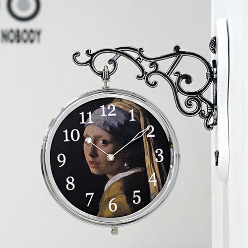 진주귀걸이를한소녀 벽걸이 시계 거실 양면 벽시계 포인트 (AM230) 집들이 선물 인테리어